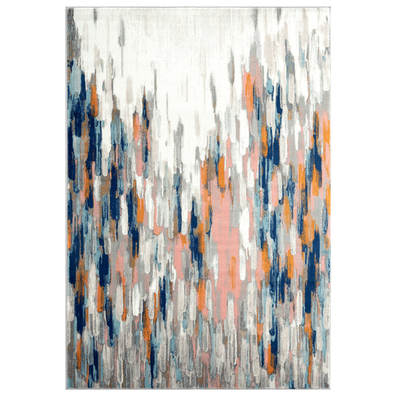 Wrought Studio Seldovia Abstract Orange/Blue Area Rug & Reviews